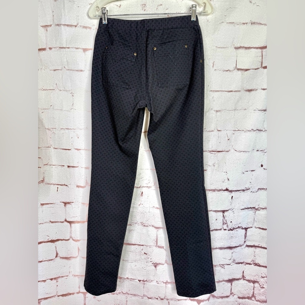 INSIGHT Size 4 Midnight Blue Jacquard 26” Waist Pull On Dress Slacks - Picture 7 of 13
